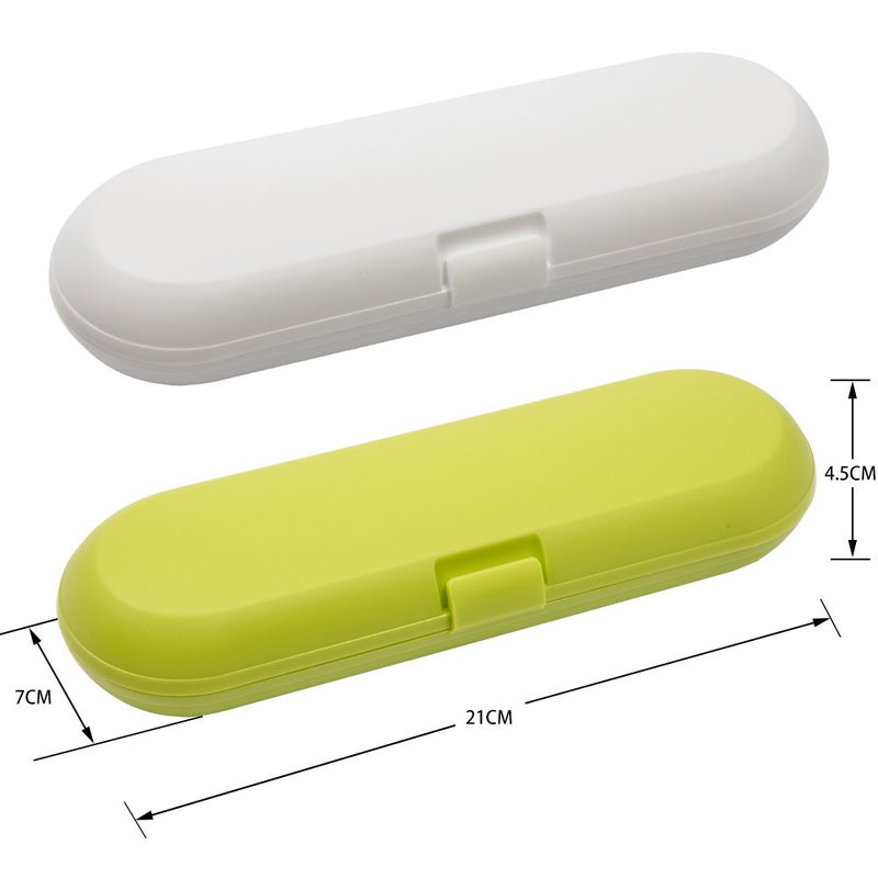 Nincha Plastic Electric Toothbrush Travel Case for Oral-B Pro Series, 2 packs (White&Green) - Image 1
